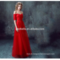 Red Off Schulter Kurzarm V-Ausschnitt Partykleid Abendkleid